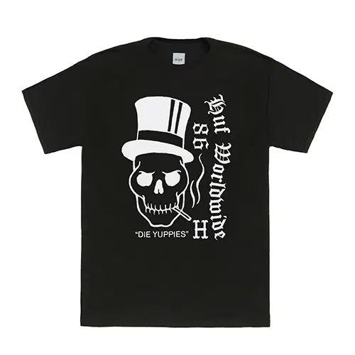 [새상품] 허프 티셔츠 M사이즈 YUPPIE DEATH TEE-BLK