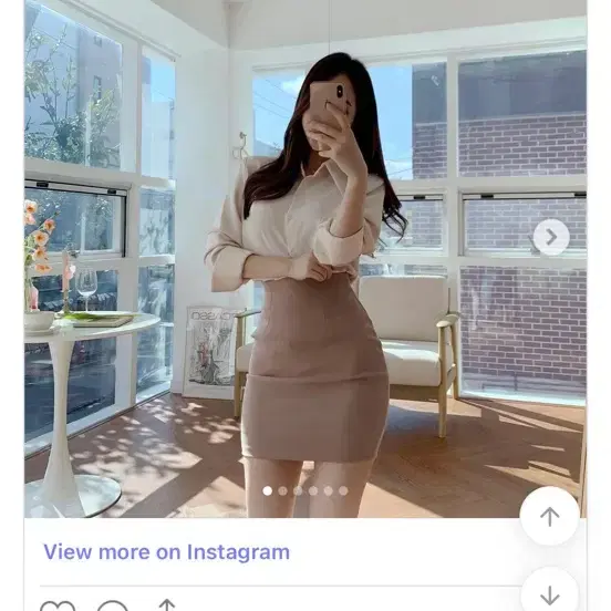 유니콩 착붙핏 미디 스커트 베이지 [블라우스 set시 3만] 브라운