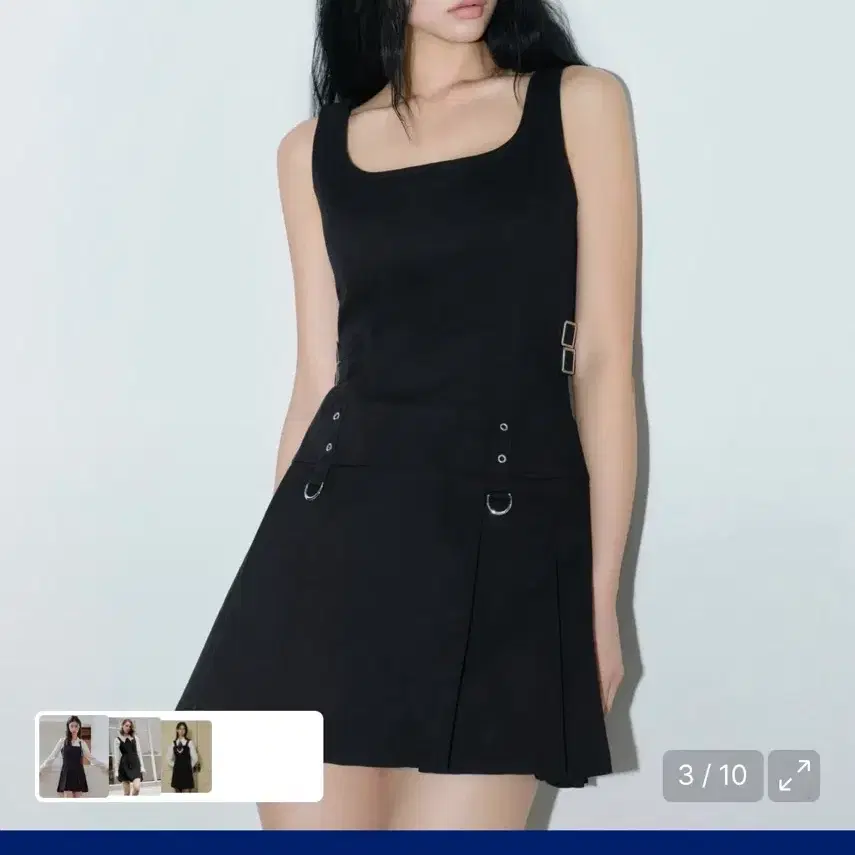 무신사스탠다드우먼 우먼즈 플리츠 미니 드레스 블랙