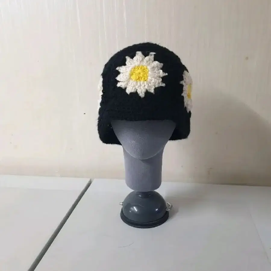 데이지꽃 손뜨개모자 버킷 비니 모자