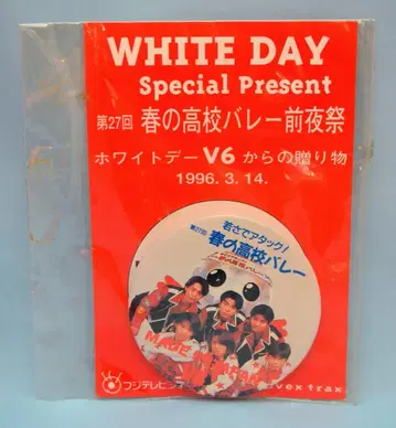 V6 96년 봄 고등학교 배구 전야제 캔뱃지 *WHITE DAY Special Present