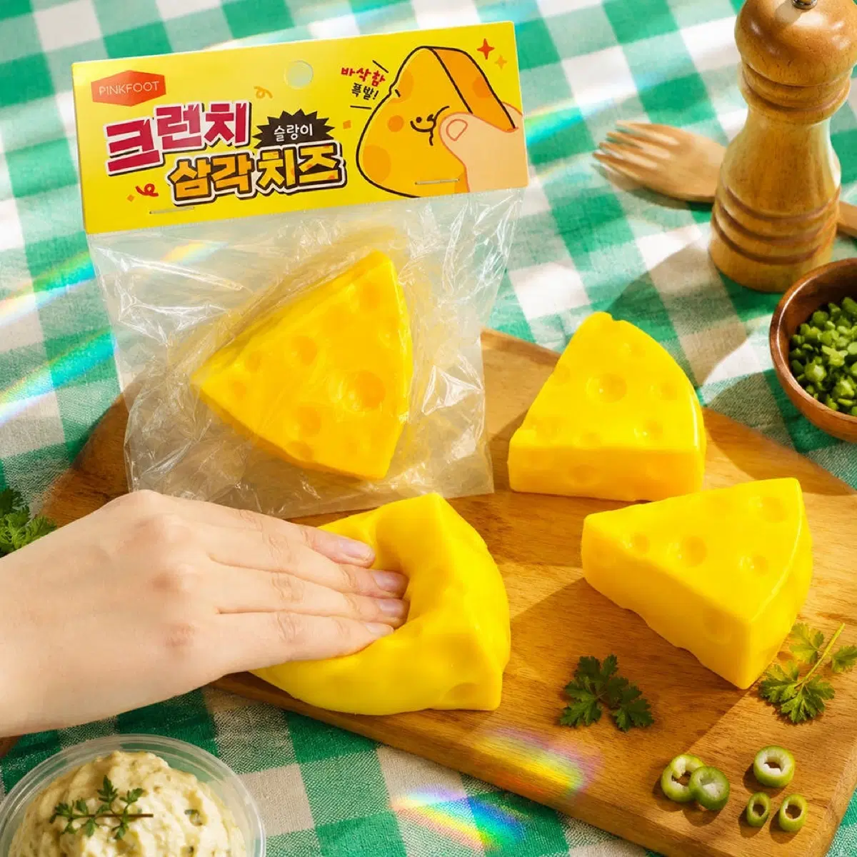 삼각 치즈 크런치 슬랑이 말랑이 말랑 쫀득 스퀴시 장난감