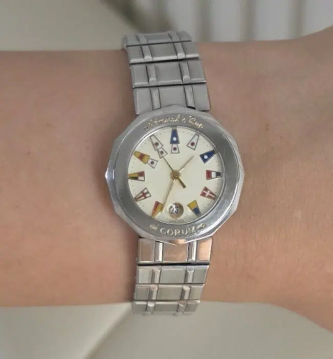 코럼 여성 CORUM Admiral's Cup 스틸 손목 시계 코름 여성 팔찌
