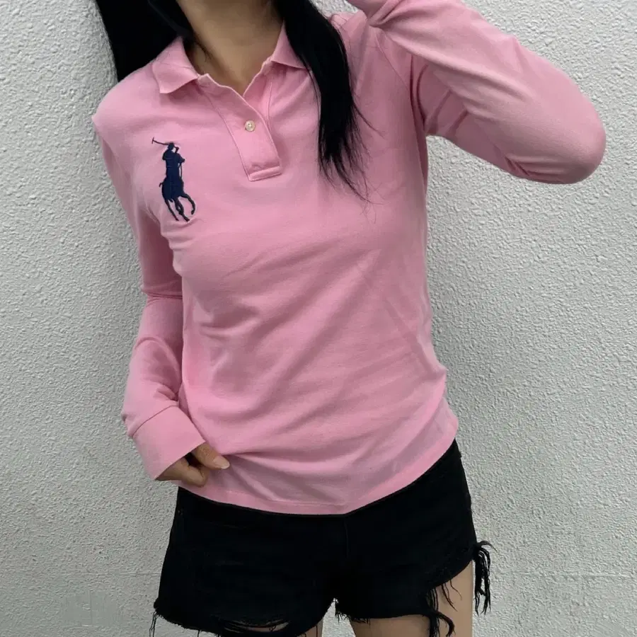 폴로 랄프로렌 빅포니 딸기우유맛 pk긴팔티 M