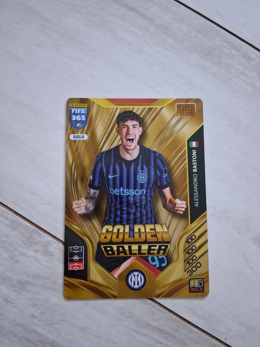 Panini FIFA 365 Adrenalyn XL 2026 Alessandro Bastoni Golden Baller (GOL4)