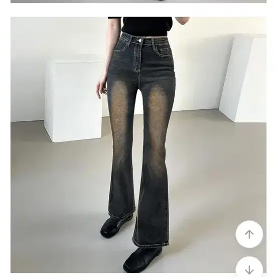 이너니티 부츠컷 데님 팬츠 빈티지 다크 블랙 브라운