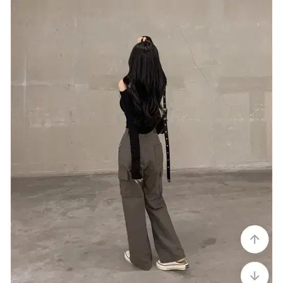히니크 현재 판매 x 아이키 카고 와이드 롱 팬츠 모카그레이 S