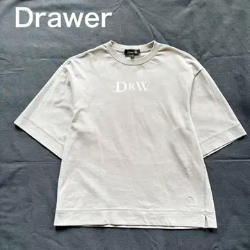 드로어 DRW 로고 티셔츠 그레이 베이지