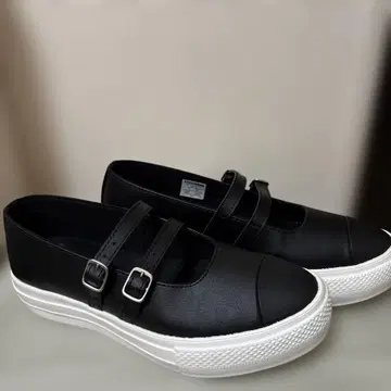 Converse 통굽 더블 스트랩 슈즈 블랙 메리 제인 새상품급