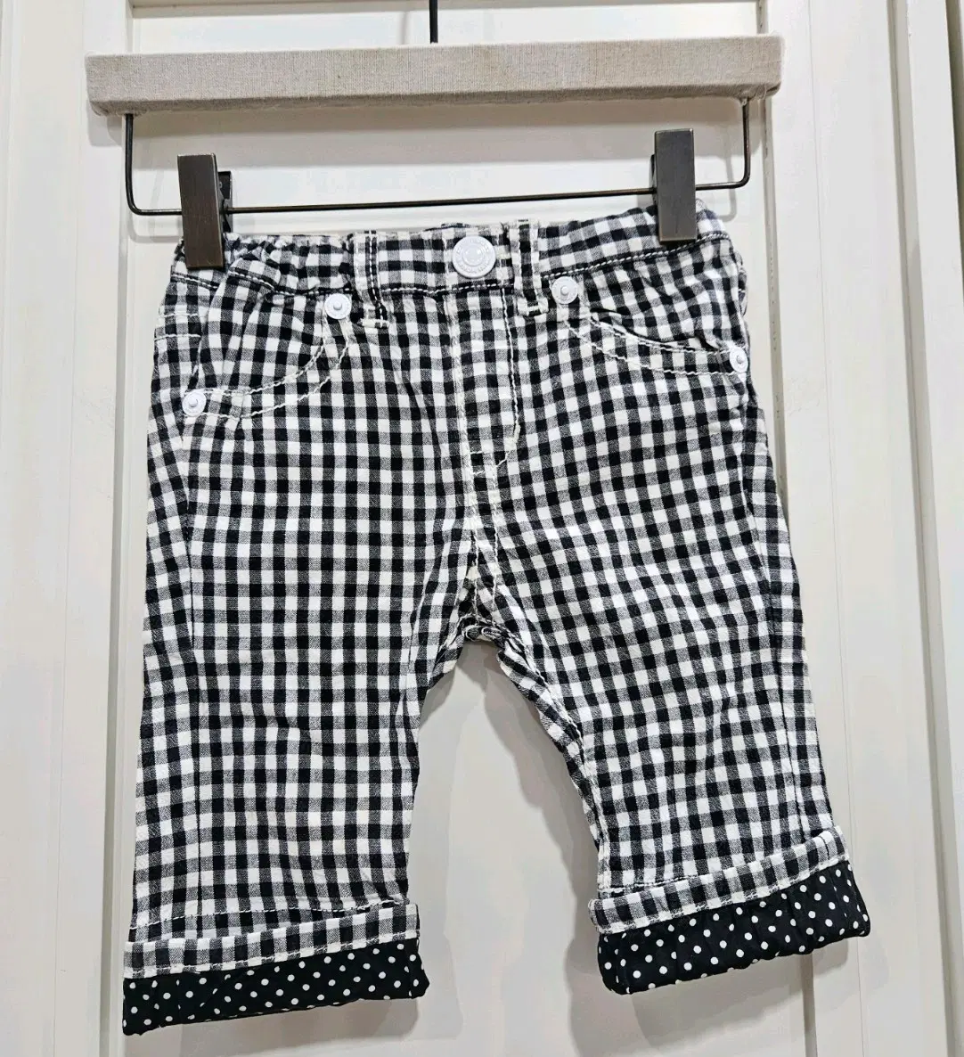 90미키하우스 깅엄바지