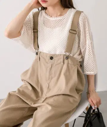서스펜더 와이드 팬츠