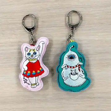 히구치 유코 자수 키링 코하루쨩과 히토츠메쨩