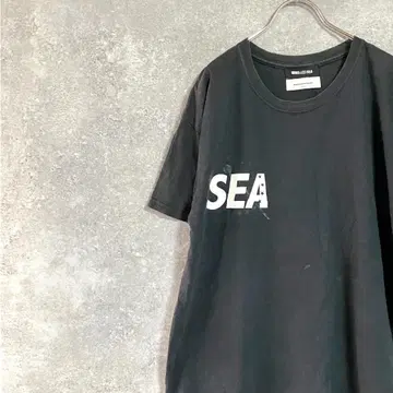 WIND AND SEA 티셔츠 반팔 블랙 로고 프린트 크루넥
