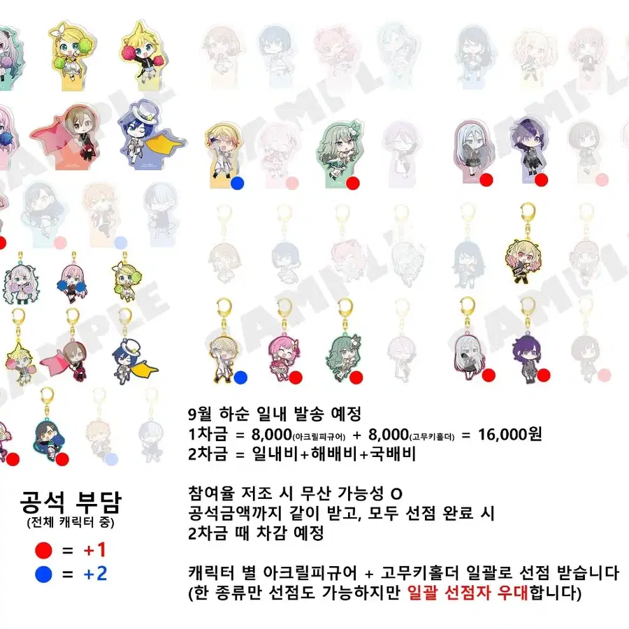 프세카 프로세카 감사제 6주년 굿즈 공구 소분 SD 미니캐릭터 아크릴 피규어 고무 키홀더