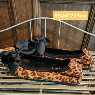 Ray BEAMS 22.5cm 레오파드 무늬 발레 슈즈