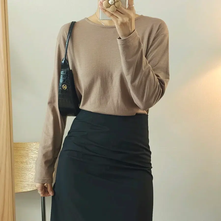 (F)여성 긴팔 티셔츠 루즈핏 국내생산 기본티 이너티 K3W4772