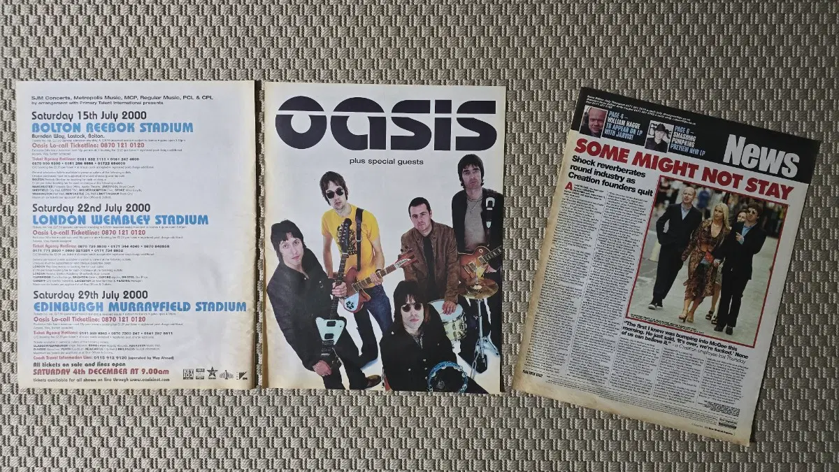 포스터 oasis 오아시스 라지 스크랩 3장