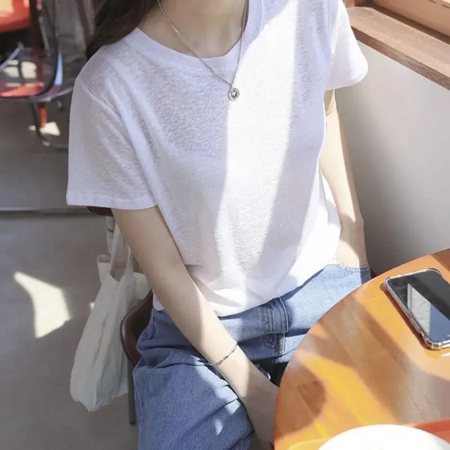 (새상품)여자 시스루반팔티 M