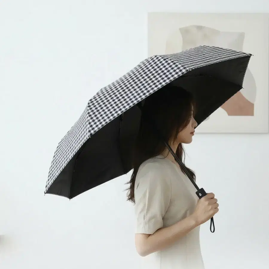 깅엄체크 3단 양우산 새제품