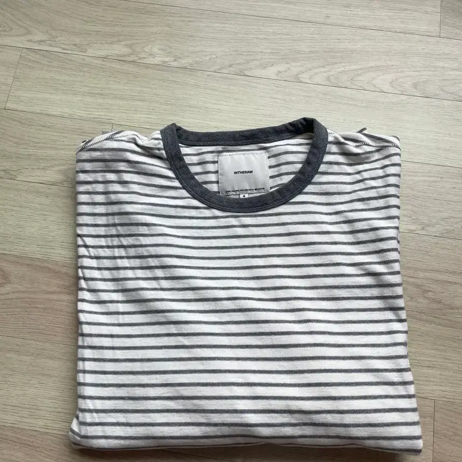 인더로우 긴팔 빈티지 스트라이프 그레이 4size