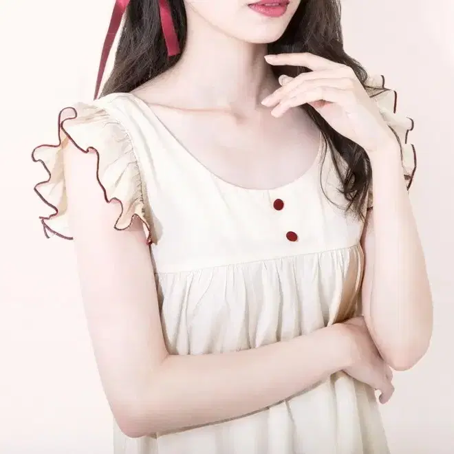 MAYLA 클래식 프릴 원피스 빈티지 모리걸 로리타 홈웨어 공주잠옷