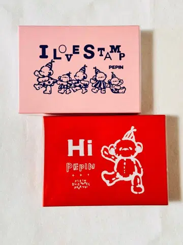 pepin/ZAKKA 페핀 핑크와 빨간색 상자 2개 세트