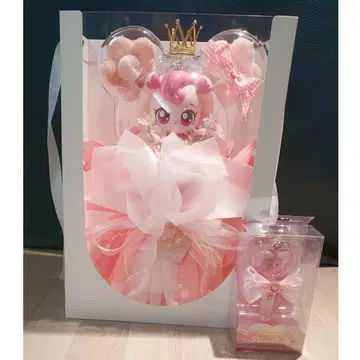 <새상품> LED 하츄핑 아크릴 피규어 꽃다발 + 하츄핑 미니 요술봉 키링
