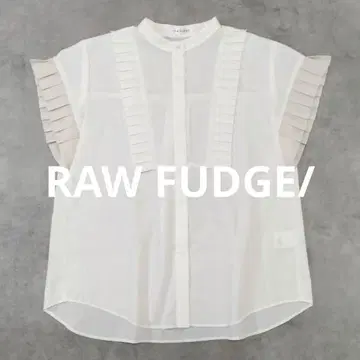 새상품급 RAW FUDGE/로퍼지 바이컬러 포인트 플리츠 셔츠