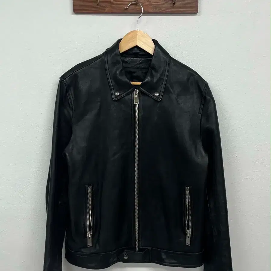 [105] Vintage Lambskim Leather 양가죽 싱글 이태리 가죽 집업 자켓