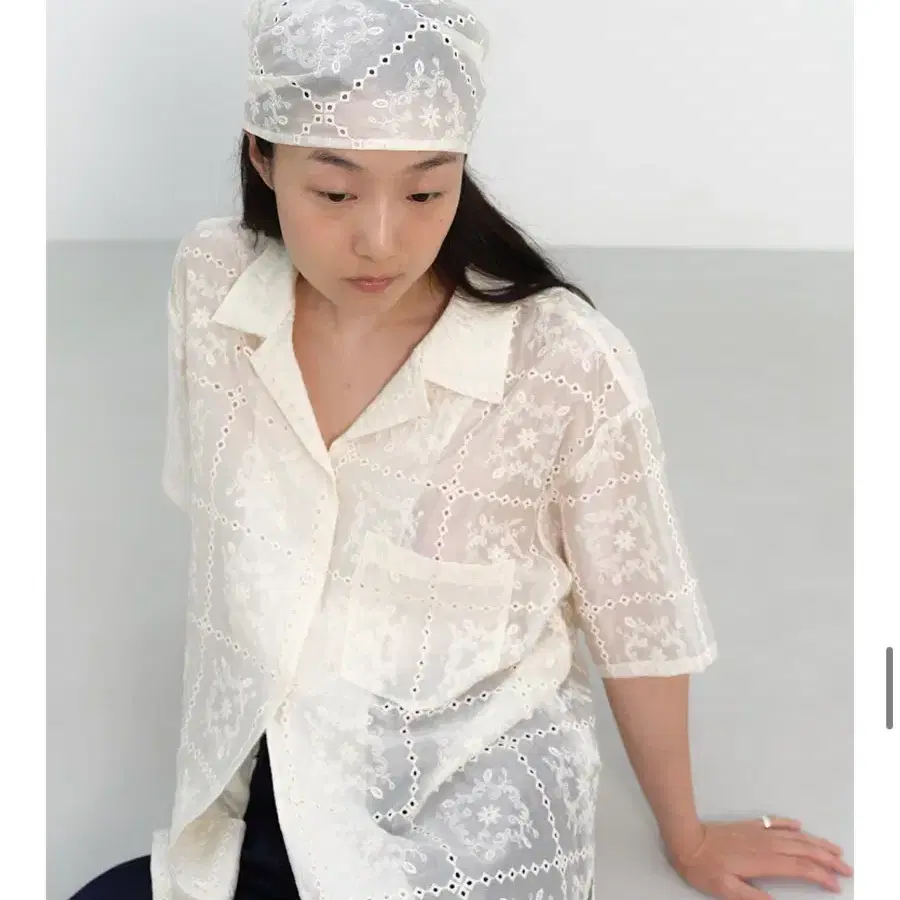 엔오디 nod lace oversized shirt 새상품