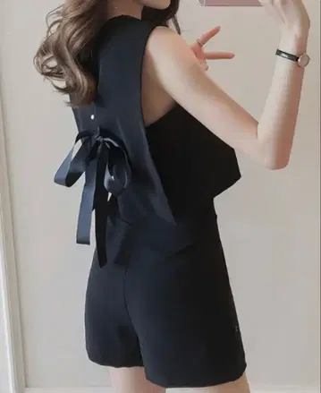 deux amour 듀자무르 백리본 셋업 블랙 M