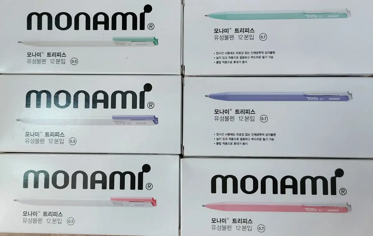 모나미 트리피스 파스텔 유성볼펜 판매해요.