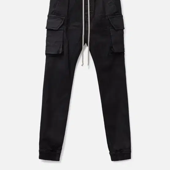 릭오웬스 블랙 카고 조거 팬츠 MASTODON CUT IN BLACK WAX STRETCH DENIM