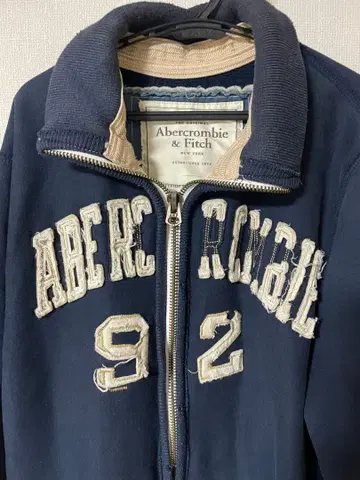 Abercrombie & Fitch 지퍼 후드티 네이비 M