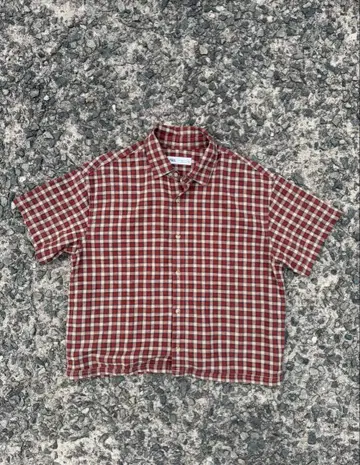 ZARA 체크 무늬 반팔 셔츠
