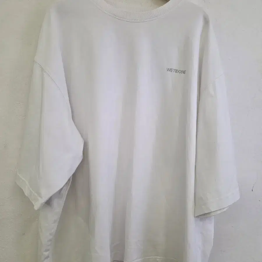 WETIDONE 화이트 오버핏 반팔티