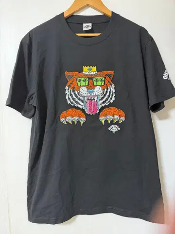 MULGA OKINAWA 타이거 자수 T셔츠 블랙 XL