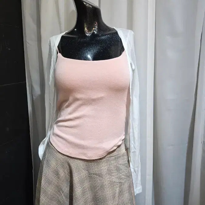 오픈 얇은 화이트 가디건