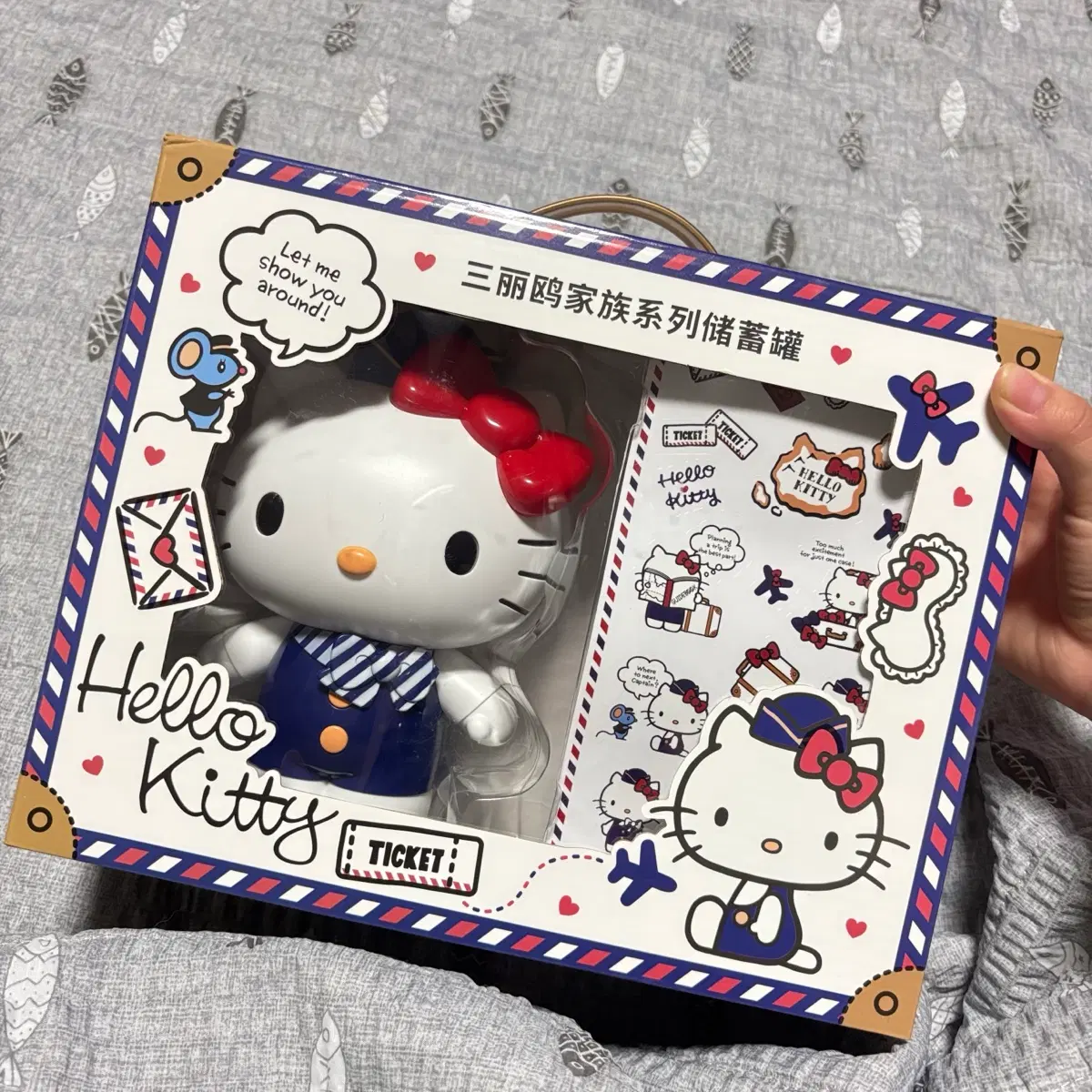[새상품] 산리오 헬로키티 승무원 저금통+헬로키티 키링