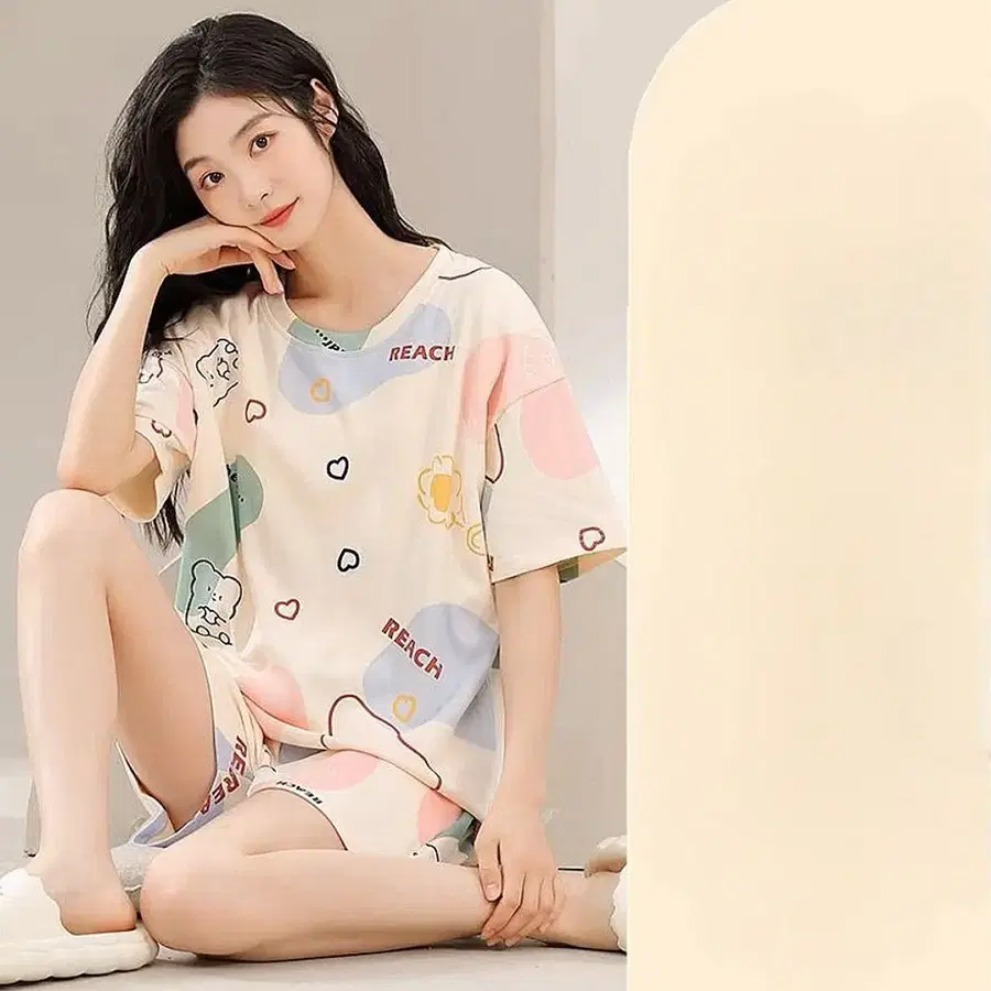 [새상품/5,000원] 파스텔 리치 베어 여성 캡내장 홈웨어 파자마 세트