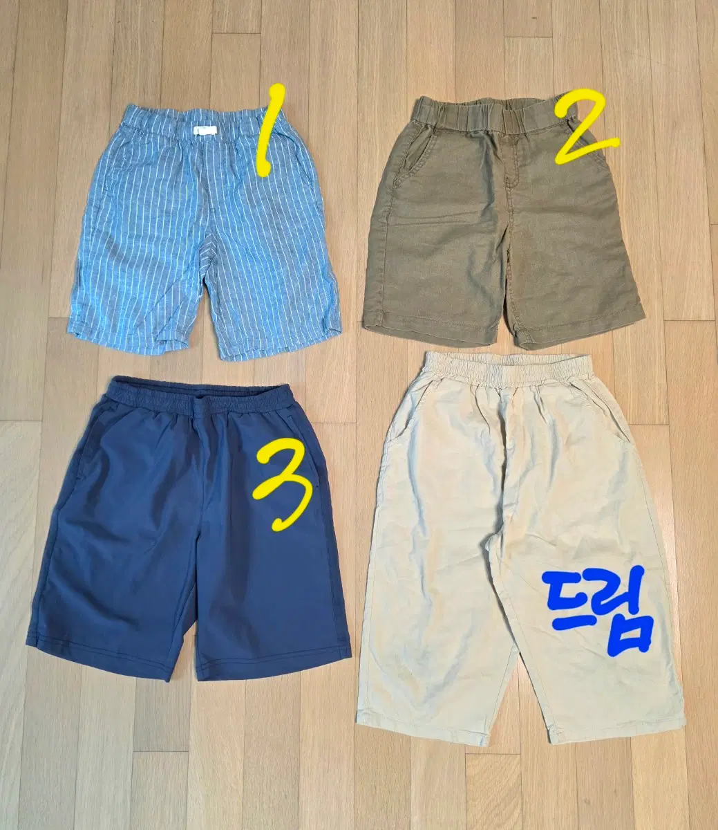탑텐키즈 린넨 데님 130 반바지. 7부바지 드림