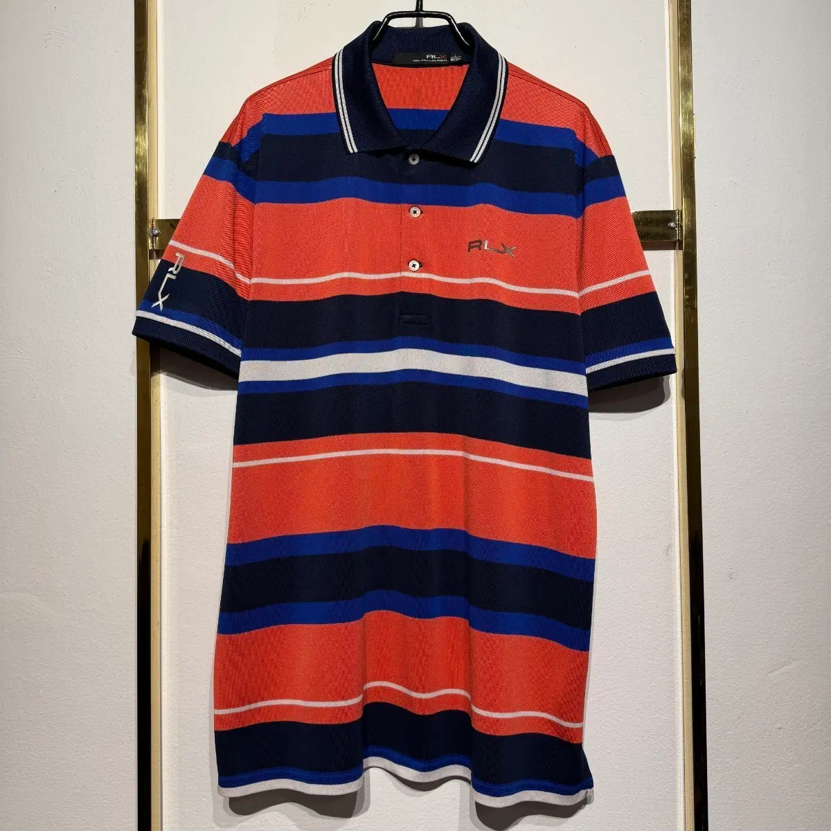 Ralph Lauren X 스트라이프 골프 반팔 폴로셔츠 L
