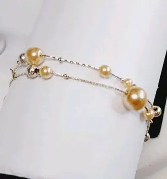 골드 진주 체인 2줄 팔찌
