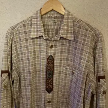 90~00s LANDHAUS 티롤리안 셔츠 체크 무늬