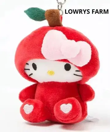[새상품] 헬로키티 LOWRYS FARM 콜라보 사과 인형옷 키링