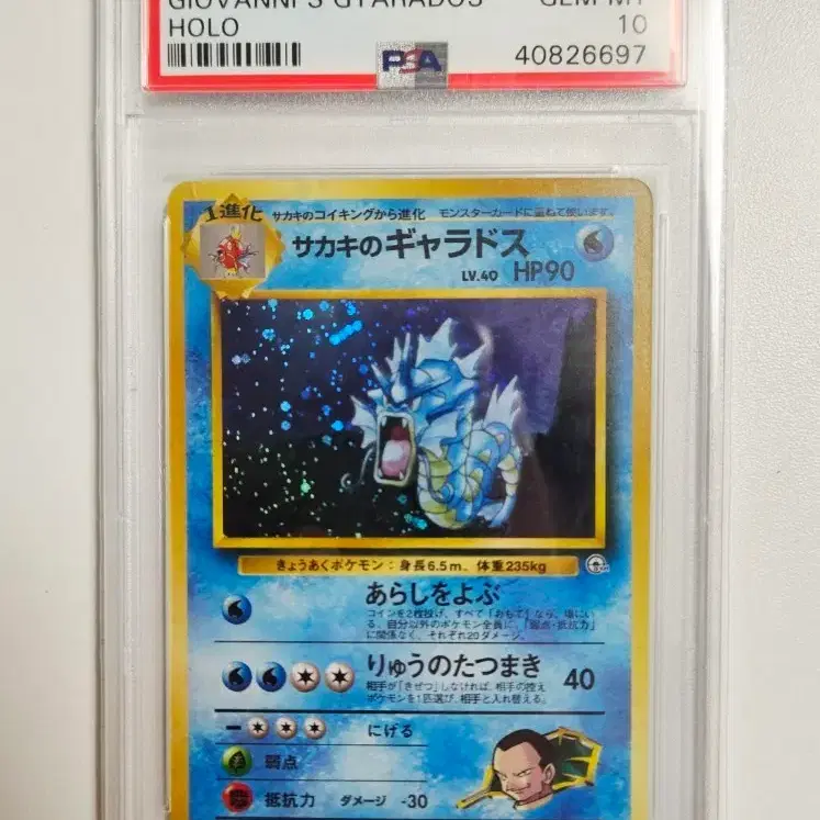 포켓몬 1998년 포켓몬카드 비주기의 갸라도스 PSA10 사진 1