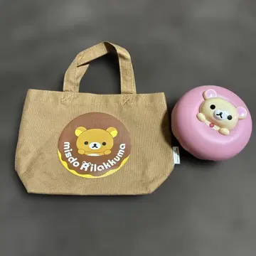 리락쿠마 미스터도넛 콜라보 덮개 달린 토트백 세트