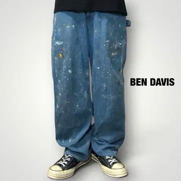 90~00s BEN DAVIS 데님 페인터 팬츠 일본제 페인트
