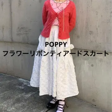 POPPY 플라워 리본 캉캉 스커트 화이트 M