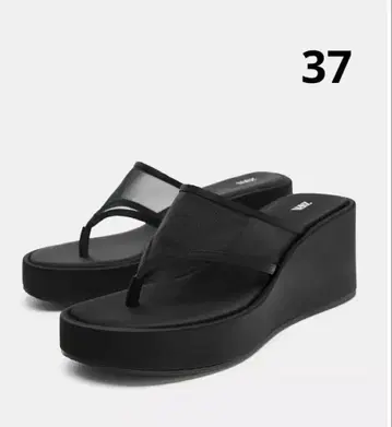 ZARA 메쉬 스트랩 웨지솔 37
